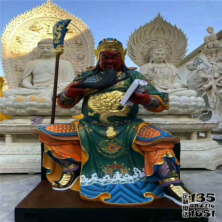 玻璃鋼彩繪戶(hù)外大型佛像看書(shū)的關(guān)公雕塑 玻璃鋼彩繪戶(hù)外大型佛像看書(shū)的關(guān)公雕塑